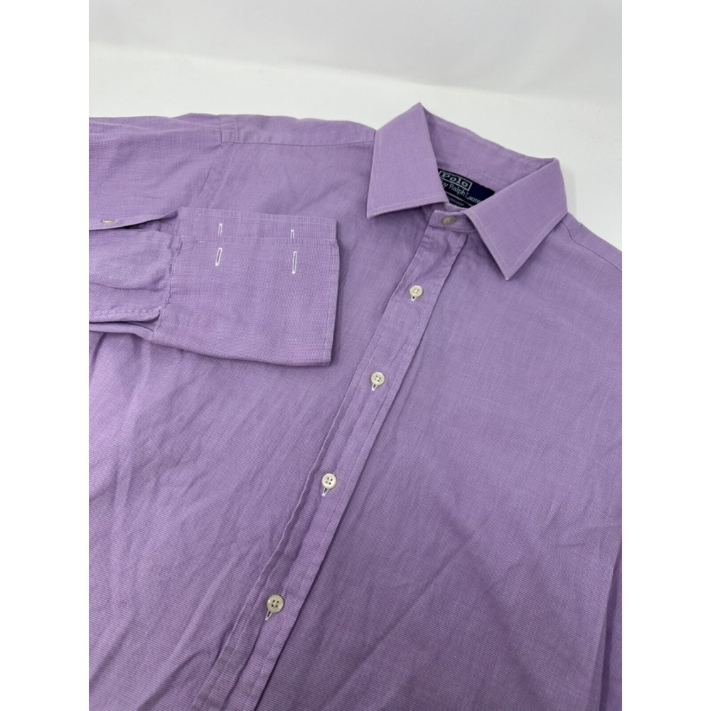 Polo Ralph Lauren Purple CURHAM 16/32 Cotton French Cuff Men's Shirt W7